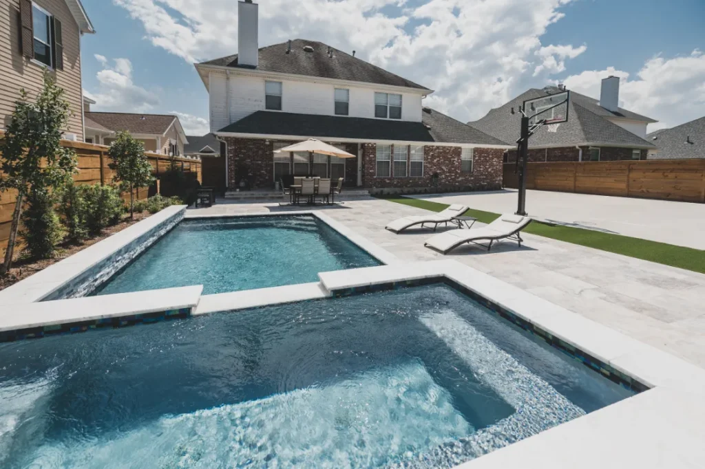 Backyard pool with add-ons